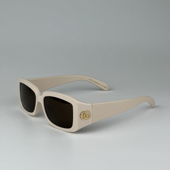 Gucci GG1403SK 004 BRAND NEW Sunglasses Ivory Brown Unisex Rectangle - Picture 10 of 14